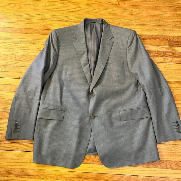 ENZO Sport Coat Mens 44 Striped Two Button Double Vented Blazer Gray - Picture 1 of 12